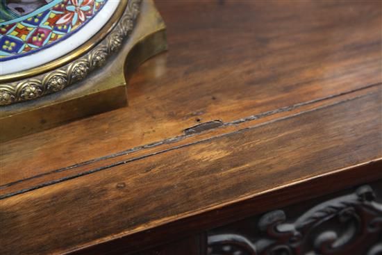 A late 19th century Chinese rosewood altar table, W.6ft 2in.
